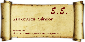 Sinkovics Sándor névjegykártya