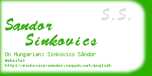 sandor sinkovics business card